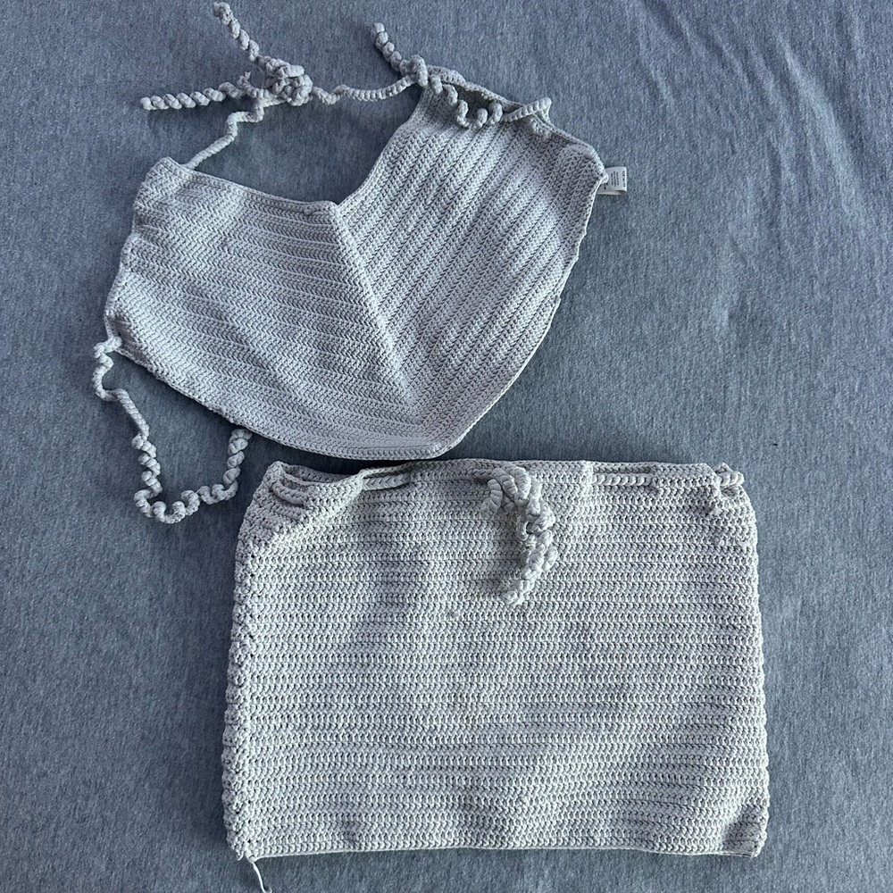 White Knit Two-Piece Set